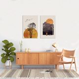 BORDO SANAT 40x60cm 2'li Soyut Set Dekoratif Duvar Kanvas Tablo BRD-SNT-M-0946