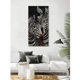 BORDO SANAT 40x80cm Zebra Dekoratif Duvar Kanvas Tablo