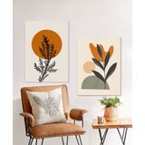BORDO SANAT 45x65cm 2'li Biitki Set Dekoratif Duvar Kanvas Tablo