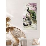 BORDO SANAT 50 X 95 Cm Dekoratif Tavus Kuşu Duvar Kanvas Tablo