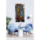 BORDO SANAT 50x100cm Soyut Dekoratif Duvar Kanvas Tablo