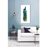 BORDO SANAT 50x100cm Tavus Kuşu Dekoratif Duvar Kanvas Tablo