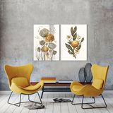 BORDO SANAT 50x70cm 2'li Çiçek Set Dekoratif Duvar Kanvas Tablo