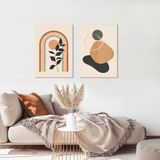 BORDO SANAT 50x70cm 2'li Soyut Set Dekoratif Duvar Kanvas Tablo BRD-SNT-M-0960