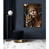 BORDO SANAT 50x70cm Kadın ve Tilki Dekoratif Duvar Kanvas Tablo