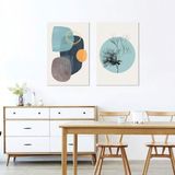 BORDO SANAT 50x75cm 2'li Soyut Set Dekoratif Duvar Kanvas Tablo BRD-SNT-M-0959