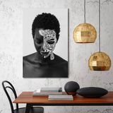 BORDO SANAT 50x75cm Kadın Portre Dekoratif Duvar Kanvas Tablo