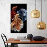 BORDO SANAT 60x110cm Balıklar Dekoratif Duvar Kanvas Tablo