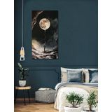 BORDO SANAT 60x110cm Dolunay Dekoratif Duvar Kanvas Tablo