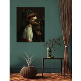 BORDO SANAT 60x75cm Kadın Dekoratif Duvar Kanvas Tablo