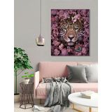 BORDO SANAT 60x75cm Leopar Dekoratif Duvar Kanvas Tablo