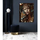 BORDO SANAT 60x80cm Kadın ve Tilki Dekoratif Duvar Kanvas Tablo
