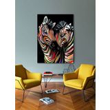 BORDO SANAT 60x80cm Zebra Dekoratif Duvar Kanvas Tablo