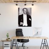 BORDO SANAT 60x85cm Atatürk Dekoratif Duvar Kanvas Tablo