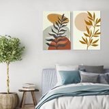 BORDO SANAT 60x90cm 2'li Çiçek Set Dekoratif Duvar Kanvas Tablo