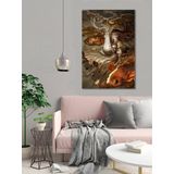 BORDO SANAT 60x90cm Fantastik Dekoratif Duvar Kanvas Tablo