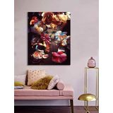 BORDO SANAT 70x100cm Kedi Dekoratif Duvar Kanvas Tablo