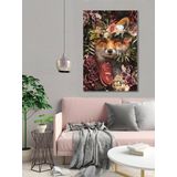 BORDO SANAT 70x105cm Tilki Dekoratif Duvar Kanvas Tablo