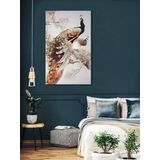 BORDO SANAT 70x110cm Tavus Kuşu Dekoratif Duvar Kanvas Tablo