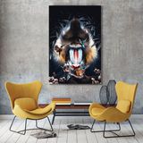 BORDO SANAT 80x100cm Maymun Dekoratif Duvar Kanvas Tablo