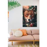 BORDO SANAT 80x120cm Tilki Dekoratif Duvar Kanvas Tablo