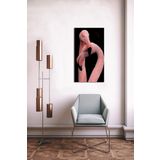 BORDO SANAT 80x150cm Flamingo Dekoratif Duvar Kanvas Tablo