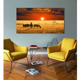 BORDO SANAT 80x40cm Afrika Dekoratif Duvar Kanvas Tablo
