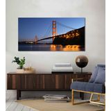 BORDO SANAT 80x40cm Golden Gate Dekoratif Duvar Kanvas Tablo