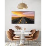 BORDO SANAT 80x40cm Yol Dekoratif Duvar Kanvas Tablo
