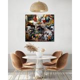 BORDO SANAT 80x80cm Soyut Dekoratif Duvar Kanvas Tablo