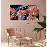 Bordo Sanat BRD-SNT-M-0315 80x40 cm Çiçekler Dekoratif Duvar Kanvas Tablo