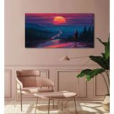 Bordo Sanat BRD-SNT-M-0384 80x40 cm Günbatımı Dekoratif Duvar Kanvas Tablo
