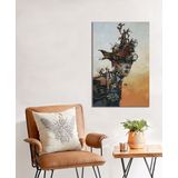 Bordo Sanat BRD-SNT-M-0518 50x75 cm Soyut Dekoratif Duvar Kanvas Tablo