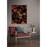 Bordo Sanat BRD-SNT-M-0572 50x60 cm Kadın ve Leopar Dekoratif Duvar Kanvas Tablo