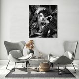 Bordo Sanat BRD-SNT-M-0609 60x75 cm Kadın ve Kuşlar Dekoratif Duvar Kanvas Tablo