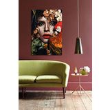 Bordo Sanat BRD-SNT-M-0649 60x90 cm Kadın Portre Dekoratif Duvar Kanvas Tablo