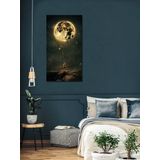 Bordo Sanat BRD-SNT-M-0977 60x110 cm Dolunay Dekoratif Duvar Kanvas Tablo