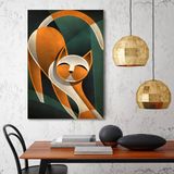 Bordo Sanat BRD-SNT-M-1063 60x85 cm Kedi Dekoratif Duvar Kanvas Tablo