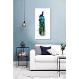 Bordo Sanat BRD-SNT-M-1223 40x80 cm Tavus Kuşu Dekoratif Duvar Kanvas Tablo