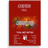 Bordo Sanat Cobain 1986 Canvas Pad Tuval Bezi Defteri Akrilik Yağlıboya Guaj Defteri 300GR - Tel Spiral - A3