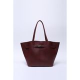 Bordo SHK159 Suni Deri, Astarlı, Çıtçıtlı, Kilit Detaylı El, Kol ve omuz çantası