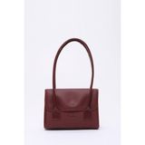 Bordo SHK178 Suni Deri, Tek Bölmeli, Çıtçıtlı, El, Kol ve Omuz Çantası