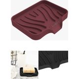 Bordo Silikon Mutfak, Banyo Su Giderli Vantuzlu Esnek Sabunluk