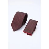 Bordo-Siyah Desenli 7 Cm Kravat 1090260124