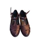 BORDO, STRAPORA, SWİNG, LİNDY HOP, DANS VE SPOR AYAKKABISI, KAPALI BURUN, 2 CM TOPUK, DÜZ TABAN (EU Ayakkabı Beden Sistemi, Yetişkin, Sayısal, Orta, 37)
