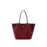 Bordo Süet Shk159 Suni Deri, Astarlı, Çıtçıtlı, Kilit Detaylı El, Kol ve Omuz Çantası Bordo Süet