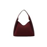 Bordo Süet SHK19 Suni Deri, Çıtçıtlı, Tek Bölmeli, Fermuarlı Makyaj Çantalı, El, Kol ve Omuz Çantası Bordo Süet