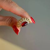 Bordo Taşlı Vintage Yüzük