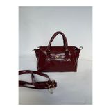Bordo Tokalı çapraz askılı çanta muadil kandın çanta baget şık kadın hediye çanta Bordo Standart