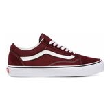 Bordo Vans Ua Old Skool Spor Ayakkabı Erkek Düz Taban Tekstil Malzeme ile Hafif ve Esnek